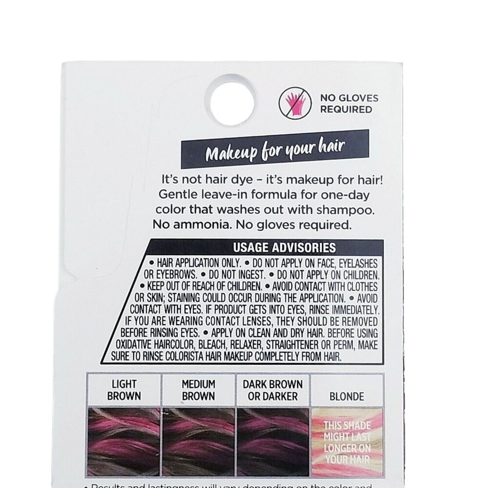 6X L'Oreal Paris Colorista Hair Makeup, 1 Day Color for Brunettes & Black Hair - Picture 6 of 7